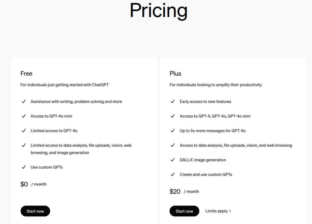 ChatGPT Pricing